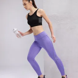 hrx by hrithik roshan Solid Women Purple Tights-picture-16