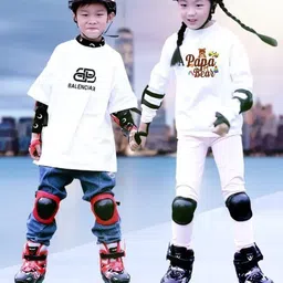 papa bear Adjustable Inline Skates Skating Shoes for Boys Kids Girls In-line Skates - Size 39-42 UK image 5