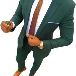 Men Slim Fit Solid Suit-image-23