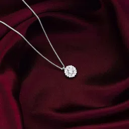 giva 925 Silver Twofold Solitaire Pendant for Women Cubic Zirconia Rhodium Plated Sterling Silver Necklace-picture-18