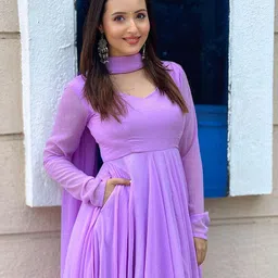 diyafab Dyed Georgette Stitched Anarkali Gown image 4