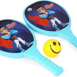 asian Max Plastic Rackets For Kids - Rackets Set of 2 With 1 Foam Ball For Kids Multicolor Strung Badminton Racquet image 3