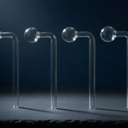 agnix 6 inch Bend Glass Oil Burner Pipe Transparent (Pack of 4) Borosilicate Glass Inside Fitting Hookah Mouth Tip image 4