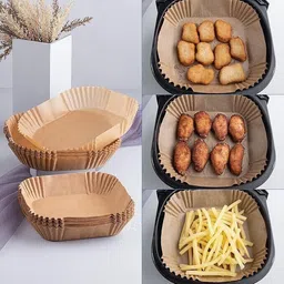 kesol 100 Pcs Square Air Fryer-Paper Disposable Paper Liner, Baking Paper & Oil-proof Airfryer Tray image 2