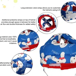 sbts Combo of Baby Infants Head,Back Protector & Safety Helmet with Straps (Set of 2) image 3