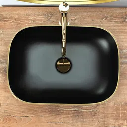 glexero Premium Quality Black Colour Matt Finish Wash Basin. Table Top Wash Basin Counter Top image 3