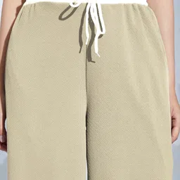 selvia Women Relaxed Beige Lycra Blend Trousers image 5