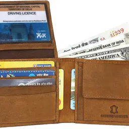 wildhorn Men Casual Tan Genuine Leather Wallet - Regular Size image 3