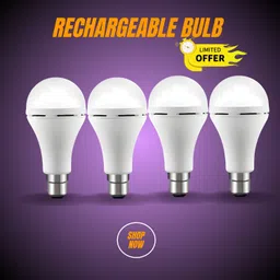 guggu Rechargeable Emergency Bulb 12W Inverter Rechargebale Emergency Bulb_Pack_4 A85 3 hrs Bulb Emergency Light-picture-16