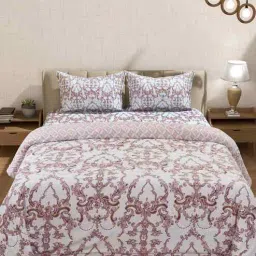 Florida Floral AC Comforter with King Bedsheet & 2 Pillow Covers | All Season | Reversible | Soft & Fluffy (Ivory, 220x240 CM)-image-59