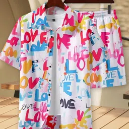 blueberrywear Men Top & Shorts Set Multicolor Printed-picture-22