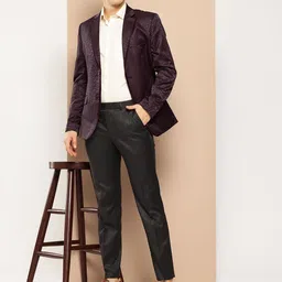 invictus Men Self Design Double Breasted Party Blazer image 4