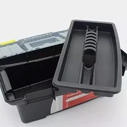 antopy Portable Tool Organizer Box with Handle for Tools Plastic Tools Storage Box Tool Box with Tray image 3