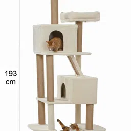 wudyhome Plush Fur Fabic Multistory Large Free Standing Cat Tree image 2