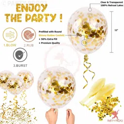 party propz Multicolor Birthday Decoration Items Kit- 10Pcs Bday Banner Confetti Balloon with Led Light for Kids, Husband Girls, Boys Bday Decorations Items with Fairy Lights image 4