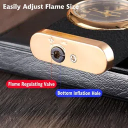 drumstone Adjustable Flame Windproof Clock Lighter | Refillable Lighter with Cool Design Pocket Lighter image 4