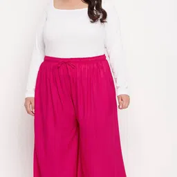 vizcon hub Women Loose Fit Pink Viscose Rayon Trousers image 5