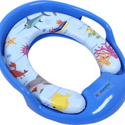 homestic by kuber industries Kids Potty Seat|Plastic Cushioned Potty Seat|Kids Toilet Seat with Handle|Blue Potty Seat-picture-33