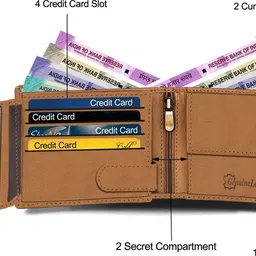 spiffy Men Trendy Tan Genuine Leather RFID Wallet image 5