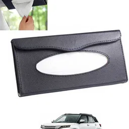 rkpsp Compact Premium Black Leatherite Sun Visior Tissue Holder For Car/Office-301 Vehicle Tissue Dispenser-picture-36