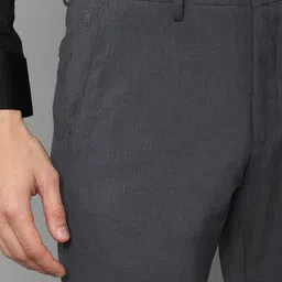 louis philippe Men Slim Fit Grey Viscose Rayon Trousers image 4