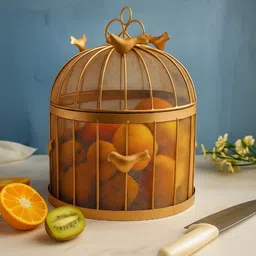 zanaat Fruit Basket With Lid Countertop Ideal for Storing Fruits , Vegetables Iron Fruit & Vegetable Basket image 2