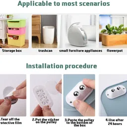 naitrafall Double Bead 360° Swivel Wheels, Mini Caster Wheels,Mini Caster Wheels Swivel Furniture Caster image 5