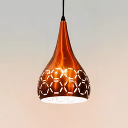 cruv Aluminum Copper Color Cutting Design Shade Hanging Light (Pack of 1) Pendants Ceiling Lamp image 2