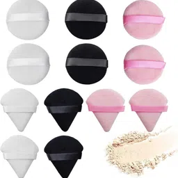 cosluxe 12 pcs Triangle And Round Powder Puff For Women Girl Makeup Sponge Puff For Face-picture-18