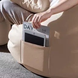 kam's lieu XXXL Bean Bag with Footrest and Cushion Ready To Use Faux Leather Teardrop Bean BagWith Bean Filling image 3