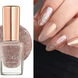 gulglow99 Glitter Light Reflective Nail Polish Sparkly Gel Enamel, NUDE PEACH-picture-19