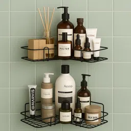 siya infotech bathroom corner Stainless Steel Wall Shelf image 2