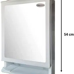 grace fine ware RoyalLook_White:MultiPurpose Mirror Cabinet Plastic Wall Shelf image 1