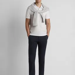 peter england Men Slim Fit Black Cotton Blend Trousers image 5