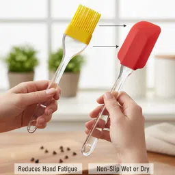 sivayaa 3 in 1 Oil Dispenser Bottle with Brush and Spatula Set for Cooking & Baking Kitchen Tool Set image 2
