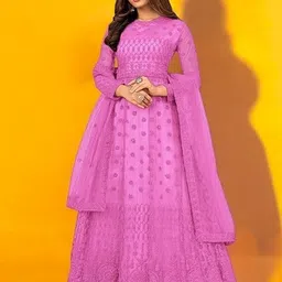 beautypiie Embroidered Net Semi Stitched Anarkali Gown-picture-14