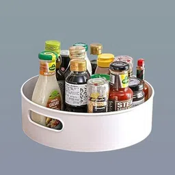 jynvex Plastic circular Revolving Caddy Plate – Living Space & Culinary Area Storage Basket image 1