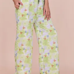 tannu fashion Women Relaxed Light Green Lycra Blend Trousers image 3