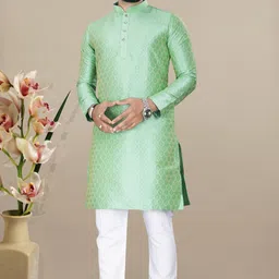 liten Men Jacquard Kurta Set-picture-20