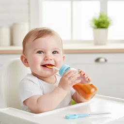 banqlyn Baby Food Feeder Bottle with Soft Spoon & Squeezy Dispenser - 240 ml-picture-21