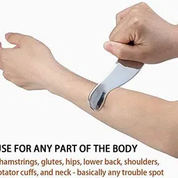 inuvik tainless Steel Gua Sha Massager Tool (Natural SS Colour) image 5