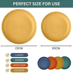 sugaalsu Unbreakable Round Salad & Dessert Plates | BPA-Free, Eco-Friendly Lightweight_ Dinner Plate image 3