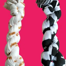 roundx Art Silk Printed Yellow, White Women Dupatta-picture-40