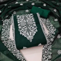 sys brand - shop your style Unstitched Chanderi Salwar and Dupatta Material Embroidered-picture-14
