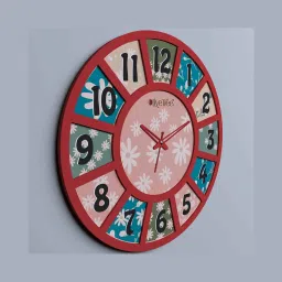 olive tree Alvaro Multicolour Engineered Wood Wall Clock image 3
