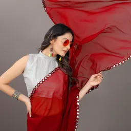 laddu creation Unstitched Georgette Blouse Material Embellished image 2