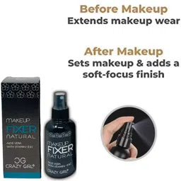 crazy girl Professional Waterproof After Makeup HD Setting Fixing Fixer Face Spray Mist Primer - 100 ml image 3
