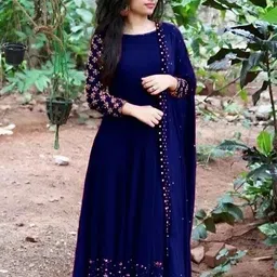 bamsom wear Embroidered Georgette Stitched Flared/A-line Gown image 2