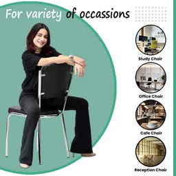 apple furniture Comfortable Home Office Hotel without Arm chair Made Steel Frame Leatherette Office Visitor Chair image 4