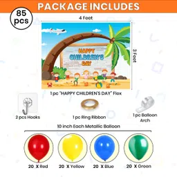 1iam Multicolor Children's Day Decoration Set of 85 -"HAPPY CHILDREN'S DAY" Flex,Balloons,Hooks image 2